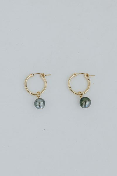Charm Hoops - Baroque Tahitian Pearl