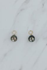 Wings Hawaii Tahitian pearl earring charms in 14k gold-filled. Keshi teardrop, silver, baroque, and round varieties. Fine jewelry handmade in Maui.  thumbnail