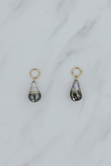 Wings Hawaii Tahitian pearl earring charms in 14k gold-filled. Keshi teardrop, silver, baroque, and round varieties. Fine jewelry handmade in Maui.  thumbnail