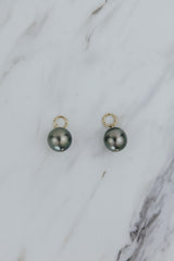 Wings Hawaii Tahitian pearl earring charms in 14k gold-filled. Keshi teardrop, silver, baroque, and round varieties. Fine jewelry handmade in Maui.  thumbnail