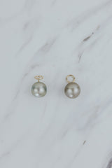 Wings Hawaii Tahitian pearl earring charms in 14k gold-filled. Keshi teardrop, silver, baroque, and round varieties. Fine jewelry handmade in Maui.  thumbnail