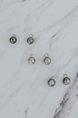Wings Hawaii Tahitian pearl earring charms in 14k gold-filled. Keshi teardrop, silver, baroque, and round varieties. Fine jewelry handmade in Maui.  thumbnail