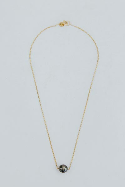 wings hawaii tahitian pearl necklace gold fill 18" 