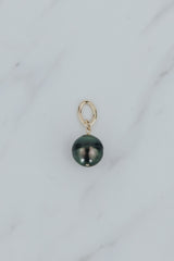 Wings Hawaii Tahitian pearl necklace charms in 14k gold-filled. Keshi teardrop, Baroque, and Round varieties. Fine jewelry handcrafted in Maui. Beach-chic charm necklaces handmade in Hawaii.  thumbnail