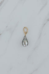Wings Hawaii Tahitian pearl necklace charms in 14k gold-filled. Keshi teardrop.  Fine jewelry handcrafted in Maui. Beach-chic charm necklaces handmade in Hawaii.  thumbnail