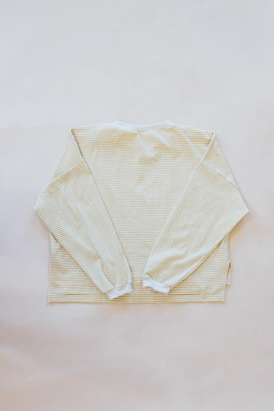 Boxy Long Sleeve - Marigold and Cream Stripe