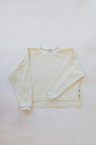 Boxy Long Sleeve - Marigold and Cream Stripe
