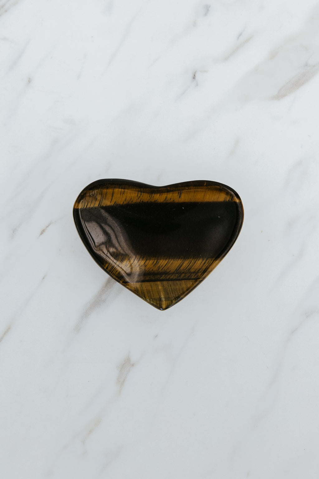 Wings Hawaii Tigers Eye heart shaped jewelry holder dish. Unique Maui gifts and souvenirs. 
