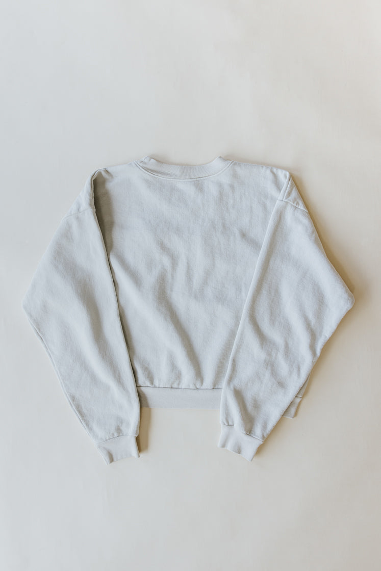 Cropped Mock Neck Tiger Sweatshirt - Cement