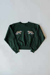 Cropped Mock Neck Tiger Sweatshirt - Ivy thumbnail