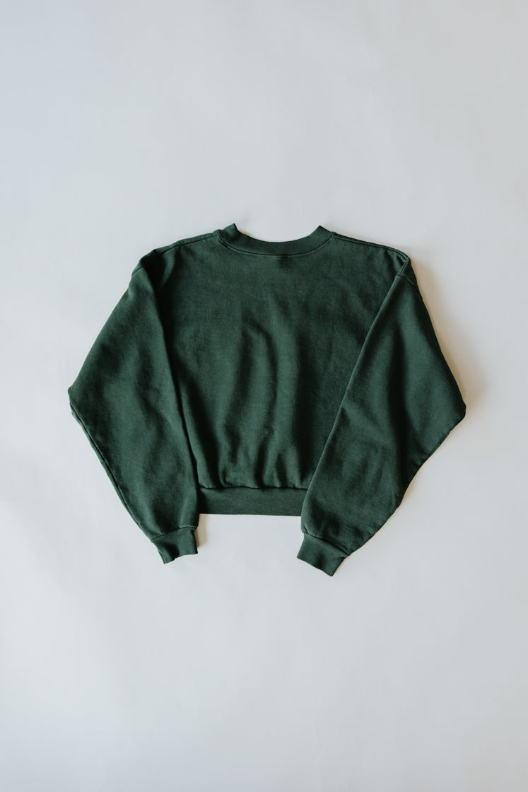 Cropped Mock Neck Tiger Sweatshirt - Ivy