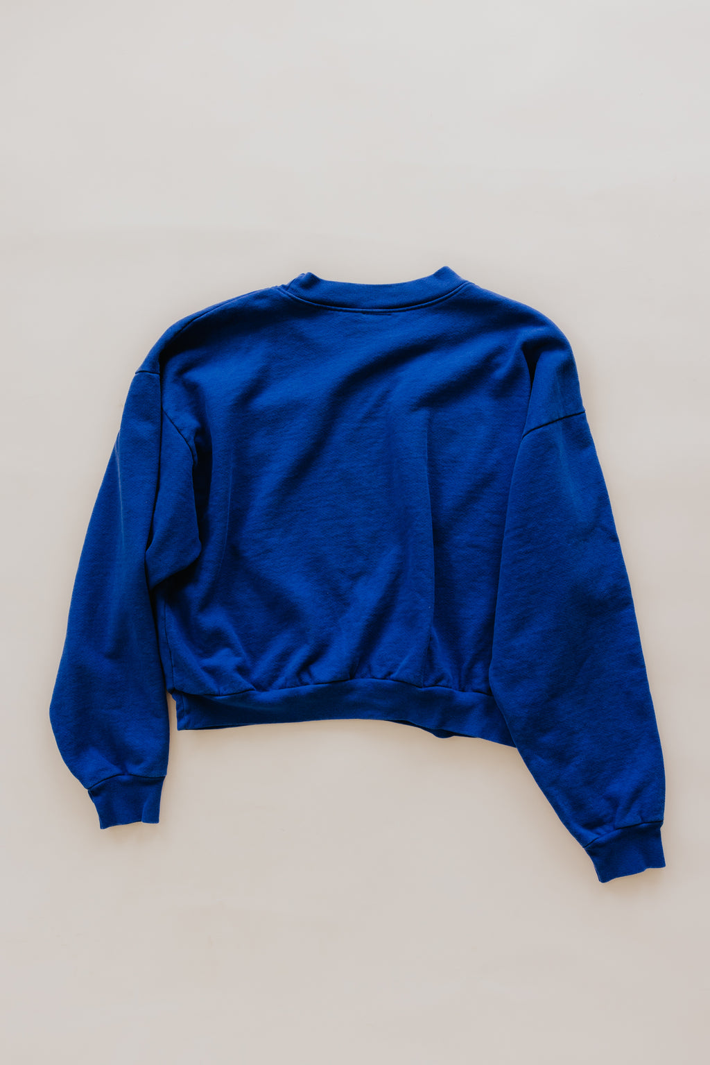 Cropped Tiger Patch Sweatshirt - Royal Blue