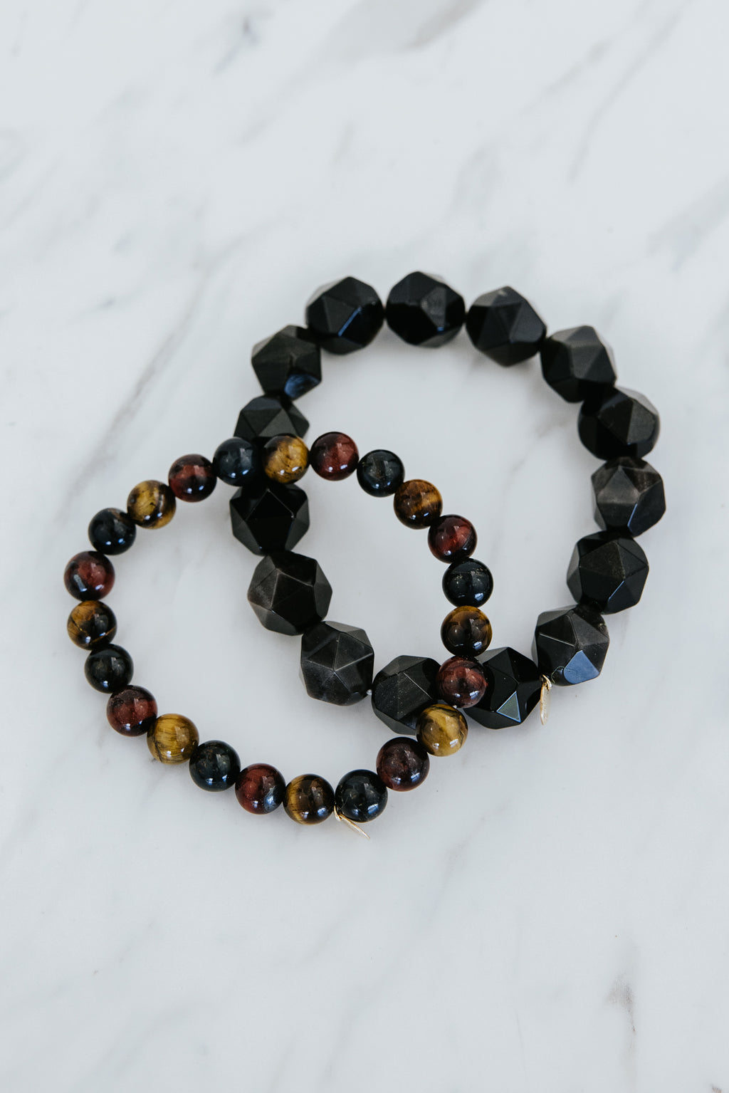 Wings Hawaii Tigers Eye stretchy beaded bracelet with 14k gold-filled tag. Crystal chakra healing. Boho-chic spiritual jewelry hand made in Maui.