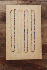 Wings Hawaii Wanderlust Beaded Strands. Thin, colorful, handmade beaded strand necklaces or bracelets. Available in Sapphire, Tourmaline, or Labradorite varieties. Fine jewelry handcrafted in Maui.  thumbnail