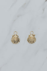 Wings Hawaii Forever Sunrise Shell earring charms in solid 14k yellow gold or sterling silver. Fine jewelry handmade in Maui. Metal casting from authentic Hawaiian Sunrise seashells.  thumbnail