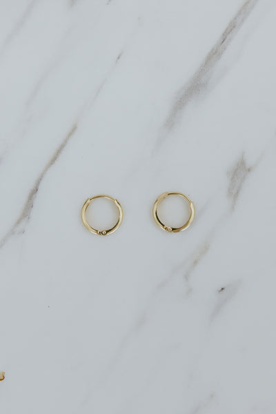Simple Huggie Earrings | 14k YG
