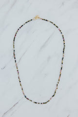 Wings Hawaii Wanderlust Tourmaline thin colorful beaded strand necklace or bracelet. Fine jewelry handmade in Maui.  thumbnail