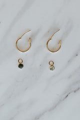 Earring Charms - Green Tourmaline | 14K