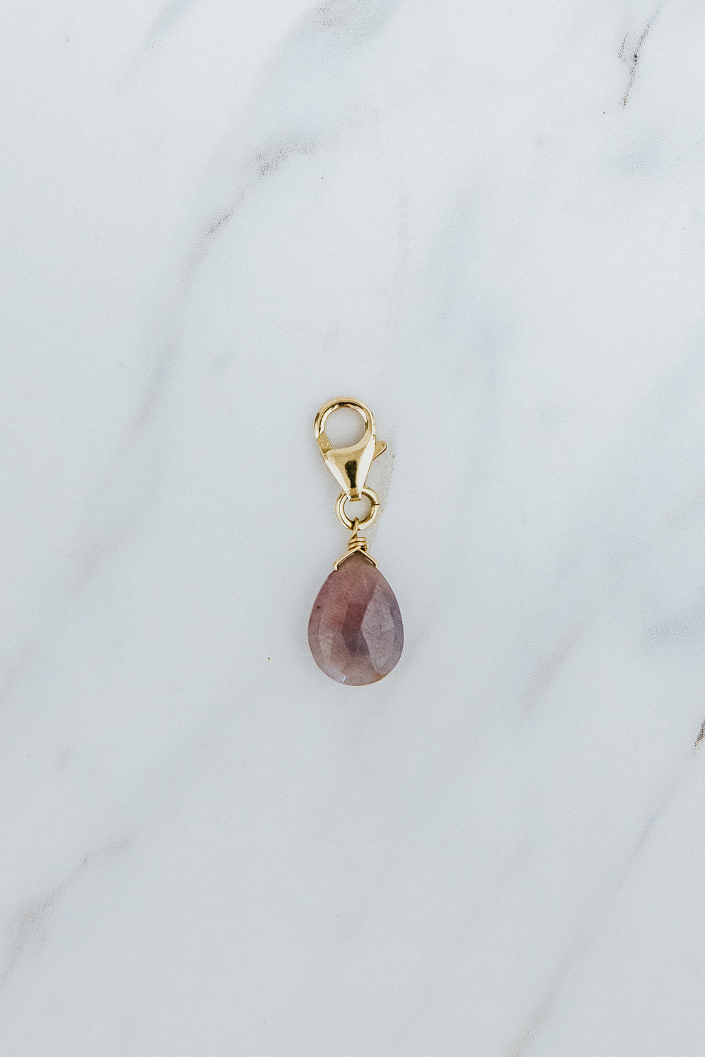 Wings Hawaii Sapphire necklace charm with 14k gold-filled clasp. Fine jewelry handcrafted in Maui. Modern, beachy boho chic charm necklaces made in Hawaii