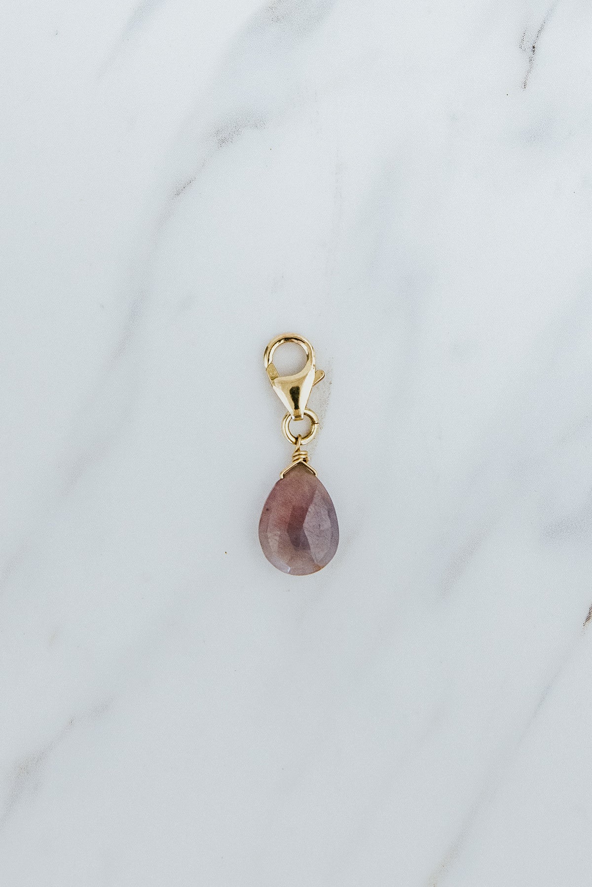 Wings Hawaii Sapphire necklace charm with 14k gold-filled clasp. Fine jewelry handcrafted in Maui. Modern, beachy boho chic charm necklaces made in Hawaii