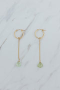 Wings Hawaii drop chain green  tourmaline gemstone earring charms in 14k gold-filled. Fine jewelry handcrafted in Maui. Mix, match, layer, customize with our Charm Bar Collection. Modern, beachy, boho chic jewelry made in Hawaii. Add to hoop earrings, sold separately. 