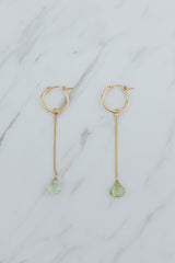 Wings Hawaii drop chain green  tourmaline gemstone earring charms in 14k gold-filled. Fine jewelry handcrafted in Maui. Mix, match, layer, customize with our Charm Bar Collection. Modern, beachy, boho chic jewelry made in Hawaii. Add to hoop earrings, sold separately.  thumbnail