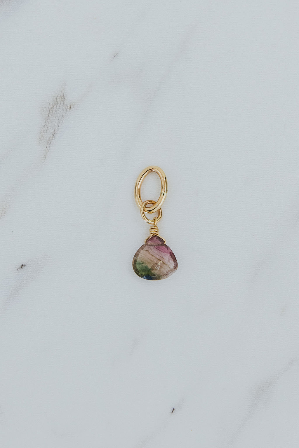 Wings Hawaii Tourmaline necklace charm in 14k gold-filled. Fine jewelry handcrafted in Maui. Charm Bar collection. Mix, match, customize modern charm jewelry made in Hawaii. 