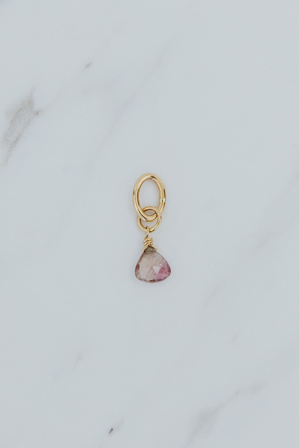Wings Hawaii Tourmaline necklace charm in 14k gold-filled. Fine jewelry handcrafted in Maui. Charm Bar collection. Mix, match, customize modern charm jewelry made in Hawaii. 
