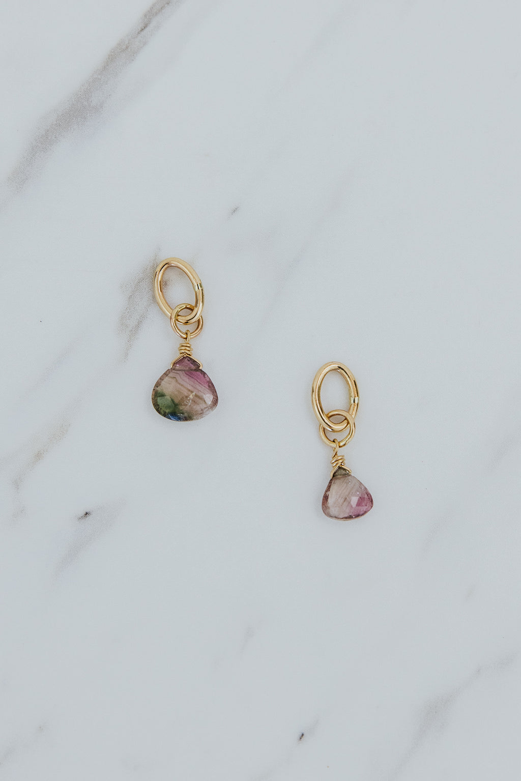 Wings Hawaii Tourmaline necklace charm in 14k gold-filled. Fine jewelry handcrafted in Maui. Charm Bar collection. Mix, match, customize modern charm jewelry made in Hawaii. 