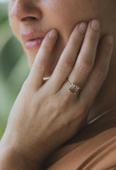 Wings Hawaii Venus ring with watermelon tourmaline in 14k gold-fill. Fine jewelry handcrafted in Maui. 