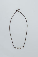 Triple Button Pearl Leather Necklace thumbnail