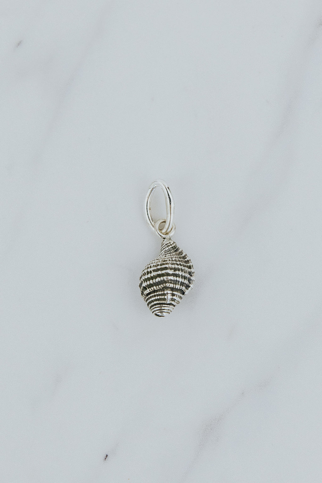 Wings Hawaii Forever Triton Shell necklace charm in sterling silver or solid 14k yellow gold. Fine jewelry handcrafted in Maui. Modern charm necklaces handmade in Hawaii. 