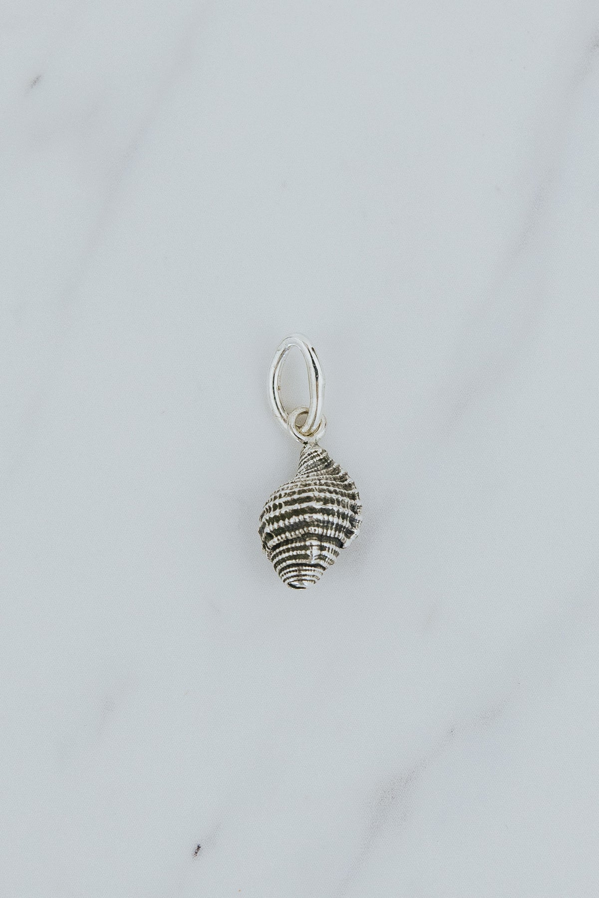 Wings Hawaii Forever Triton Shell necklace charm in sterling silver or solid 14k yellow gold. Fine jewelry handcrafted in Maui. Modern charm necklaces handmade in Hawaii. 
