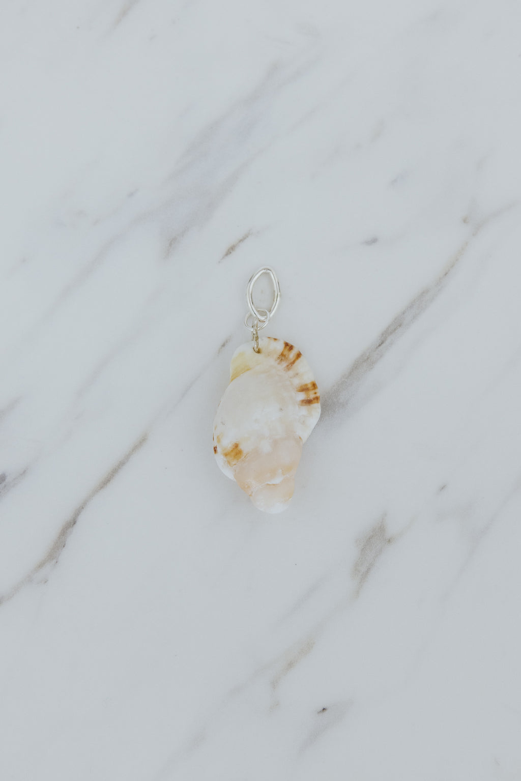 Wings Hawaii Triton Shell necklace charms in sterling silver. Fine shell jewelry handcrafted in Maui. Modern beachy charm necklaces handmade with authentic Hawaiian sea shells. 