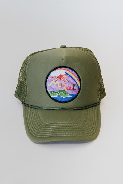 Maui Trucker Hat- Olive Green
