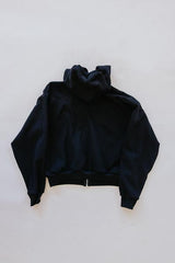 Cropped Tiger Zip Hoodie - Black thumbnail