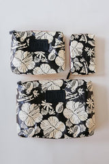 wings hawaii tyvek adventure pouches in black + tan aloha print 