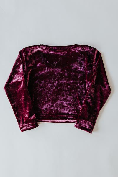 Cropped Velvet Shirt - Rose