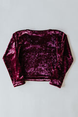 Cropped Velvet Shirt - Rose thumbnail