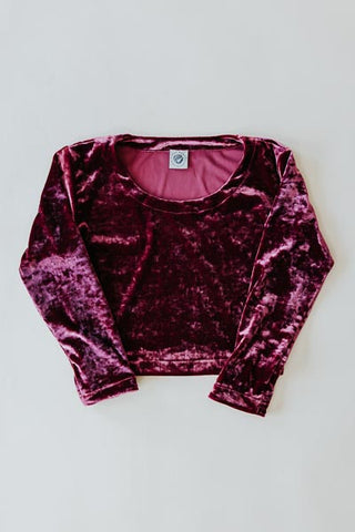 Cropped Velvet Shirt - Rose