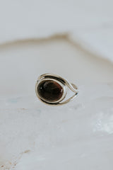 Evil Eye Ring - Pink Tourmaline thumbnail