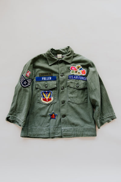 Cropped Vintage Rainbow Army Jacket