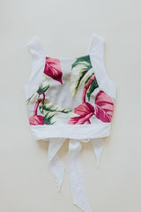 Pinafore Crop Top - Aloha Begonia Barkcloth thumbnail