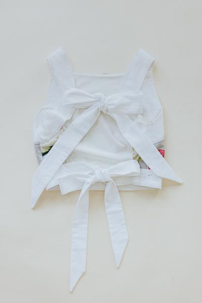 Pinafore Crop Top - Aloha Begonia Barkcloth