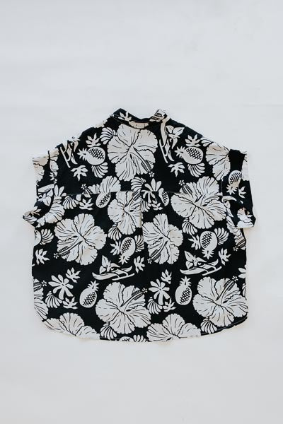 Aloha Boxy Button-Up - Hana Nightfall