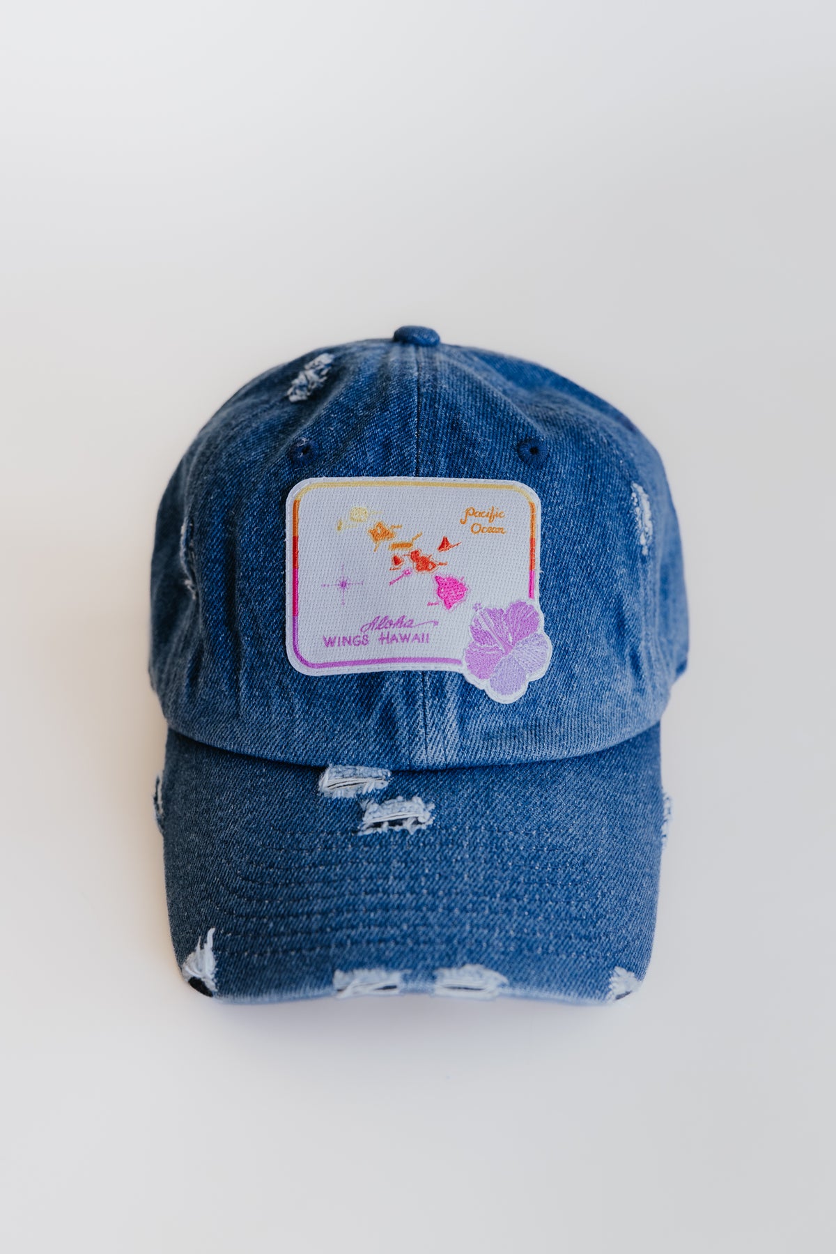 Distressed Dad Hat - Vintage Hawaii Map