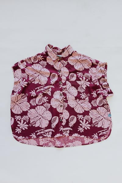 Aloha Boxy Button-up - Hana Garden
