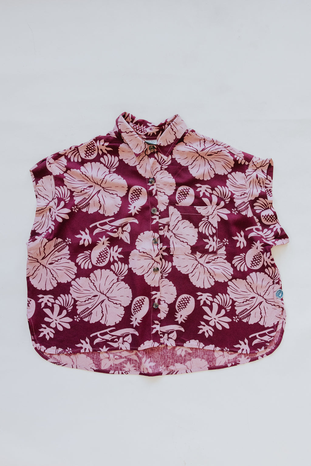 Aloha Boxy Button-up - Hana Garden