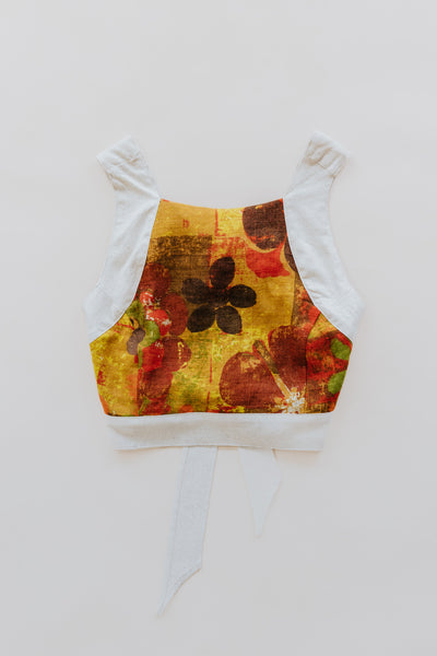 Pinafore Crop Top - Hibiscus Pop