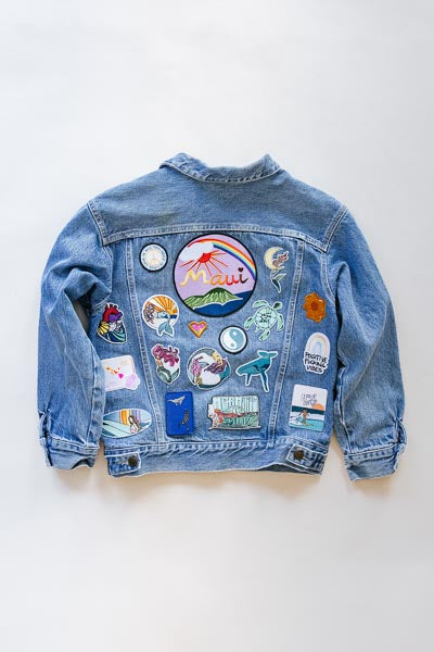Wings Hawaii patched up vintage denim jacket 